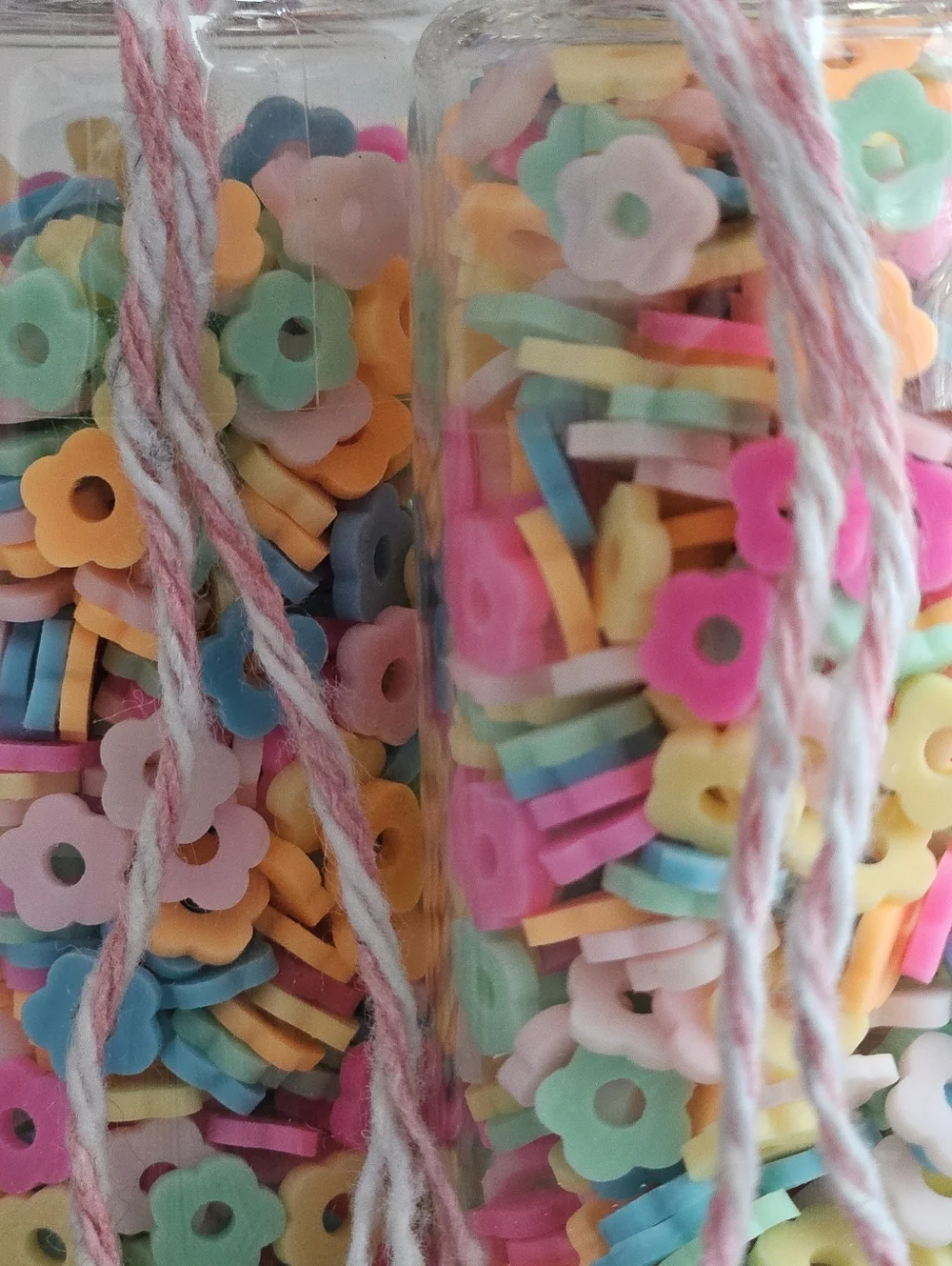 3-Pack Jar of Miniature Plastic Beads Multi-Colored Pastel Crafting Sewing DIY